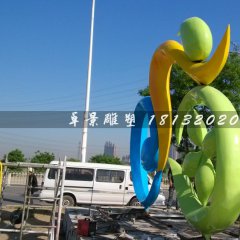 不銹鋼卡通雕塑，彩色不銹鋼雕塑