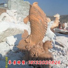 彩色石雕魚,石頭魚雕塑