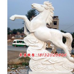 石雕馬，漢白玉小馬雕塑，奔馬雕塑
