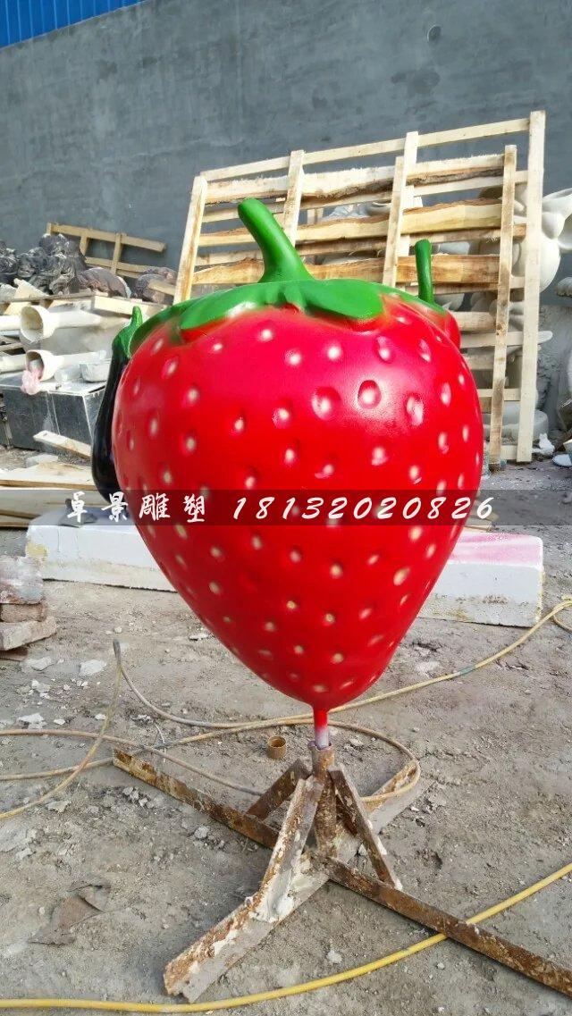 玻璃鋼草莓雕塑,玻璃鋼水果雕塑 (2)