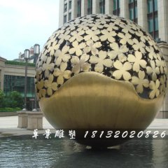 不銹鋼球形雕塑，不銹鋼抽象球雕塑