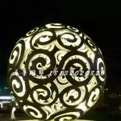 不銹鋼鏤空球雕塑，大型廣場(chǎng)不銹鋼鏤空透光球