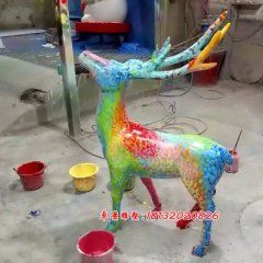 玻璃鋼彩色小鹿雕塑,卡通小鹿雕塑