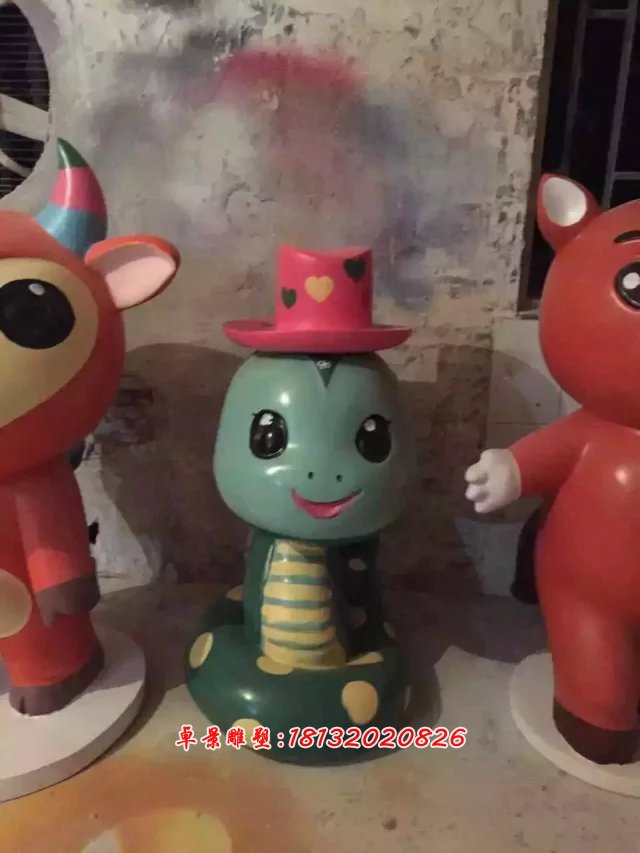玻璃鋼卡通動物雕塑,玻璃鋼小動物雕塑