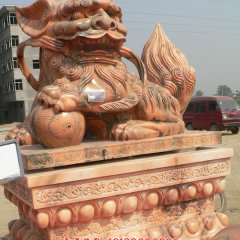 石頭看門獅子,石雕獅子