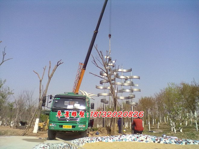 不銹鋼抽象樹雕塑，不銹鋼公園抽象雕塑