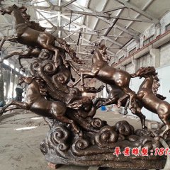 八馬銅雕,八馬奔跑銅雕