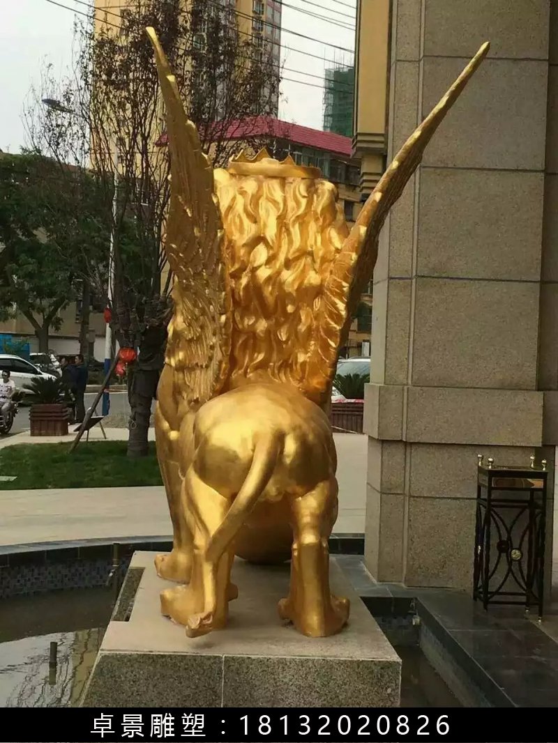 飛獅銅雕,鑄銅飛獅雕塑 (2)