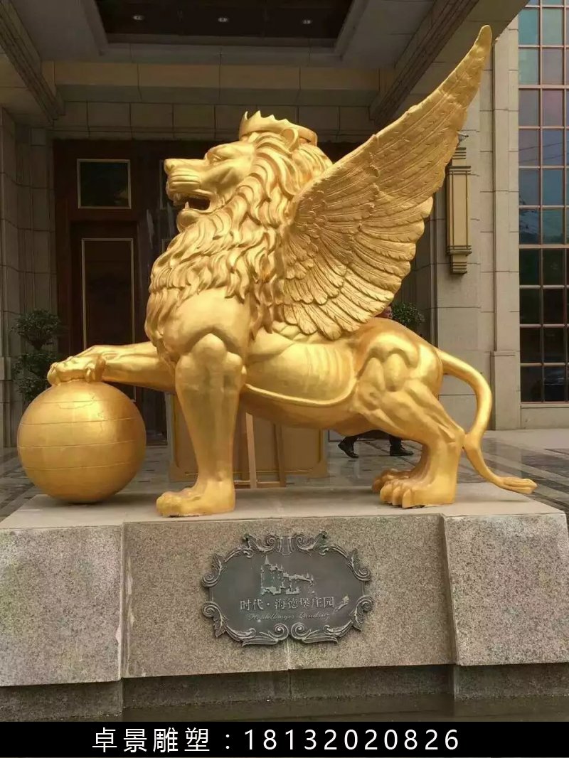 飛獅銅雕,鑄銅飛獅雕塑 (1)