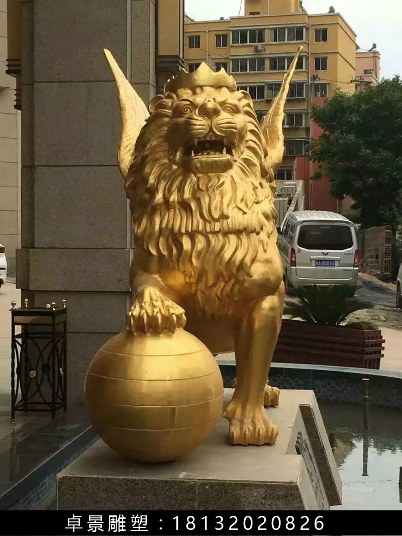 飛獅銅雕,鑄銅飛獅雕塑 (4)