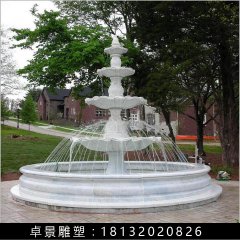 噴泉石雕，漢白玉噴泉，三層石噴泉