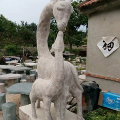 長頸鹿石雕,公園動物雕塑