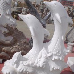 石材海豚雕塑,石雕海豚雕塑