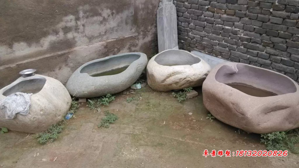 大理石花盆，石水盆 (3)