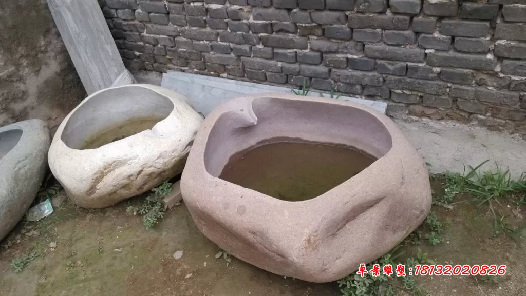 大理石花盆，石水盆 (4)