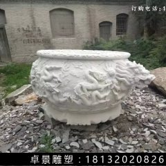 石水缸，漢白玉水缸雕塑