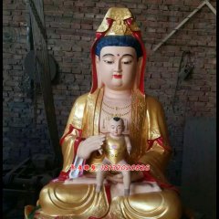 觀音送子銅雕,貼金銅觀音送子雕塑