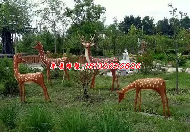 玻璃鋼梅花鹿雕塑,玻璃鋼仿真動物雕塑 (2)