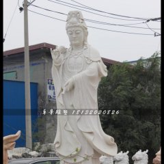 觀音菩薩石雕，漢白玉觀音菩薩雕塑