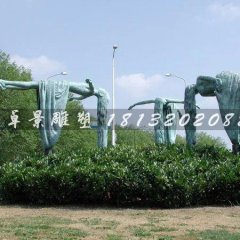 懸空平躺人物銅雕,公園小品銅雕