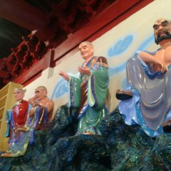玻璃鋼十八羅漢雕塑，玻璃鋼彩繪羅漢雕塑