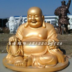 彌勒佛銅雕,貼金銅彌勒佛雕塑,笑面佛銅雕