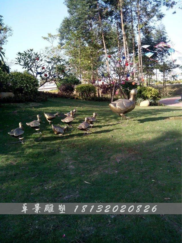 鴨子銅雕,公園動物銅雕,園林景觀銅雕