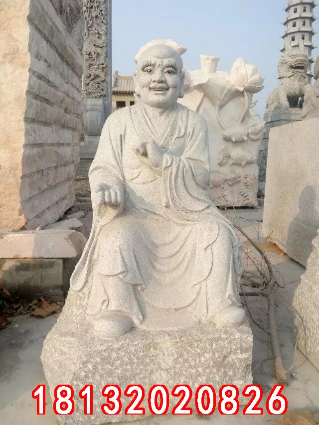 十八羅漢石雕,漢白玉十八羅漢雕塑 (4)