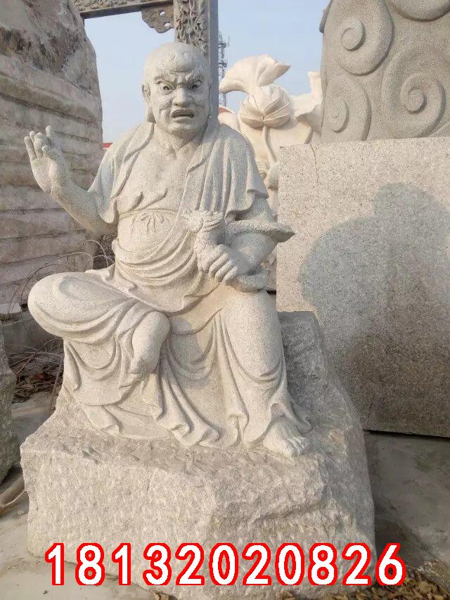 十八羅漢石雕,漢白玉十八羅漢雕塑 (7)