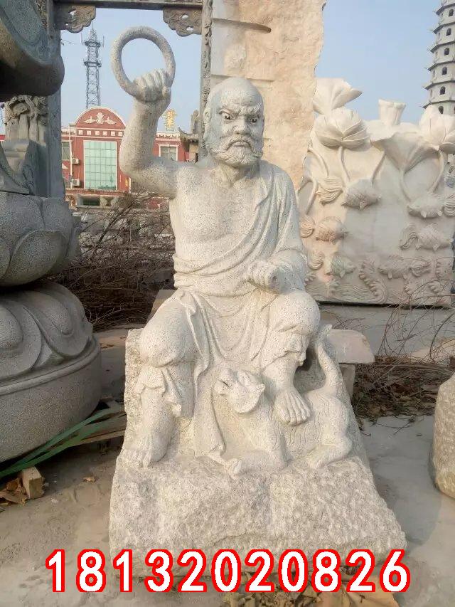 十八羅漢石雕,漢白玉十八羅漢雕塑 (5)