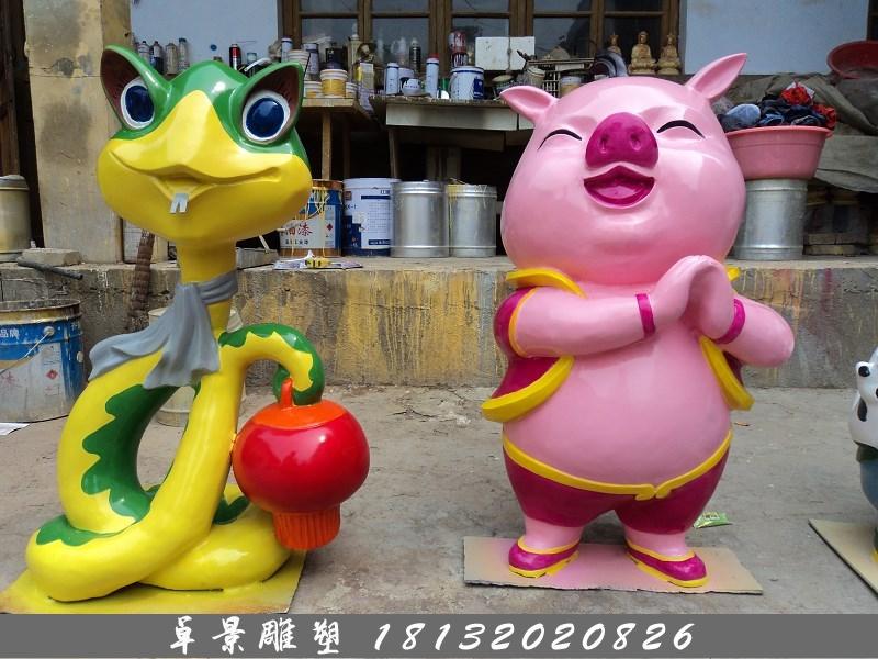 玻璃鋼十二生肖雕塑,玻璃鋼卡通十二生肖雕塑 (2)