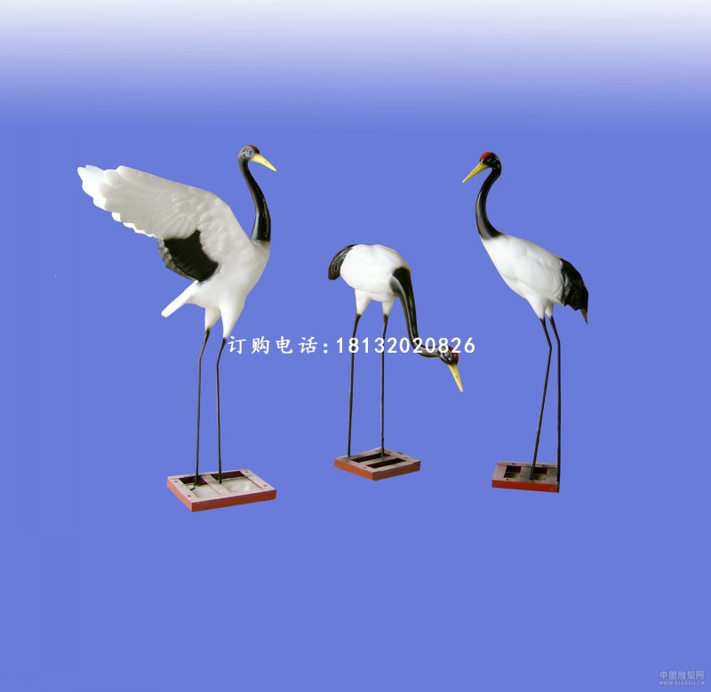 玻璃鋼仙鶴雕塑，玻璃鋼廣場仙鶴雕塑
