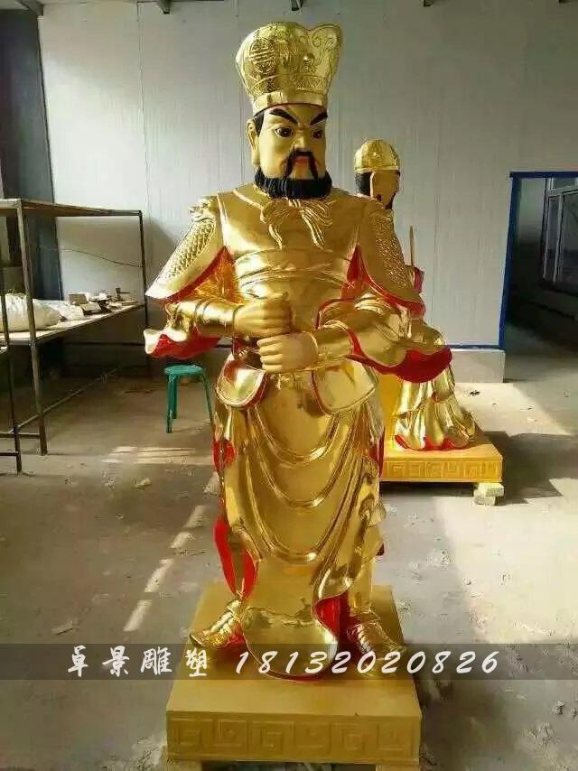 張苞銅雕,貼金銅張苞雕塑