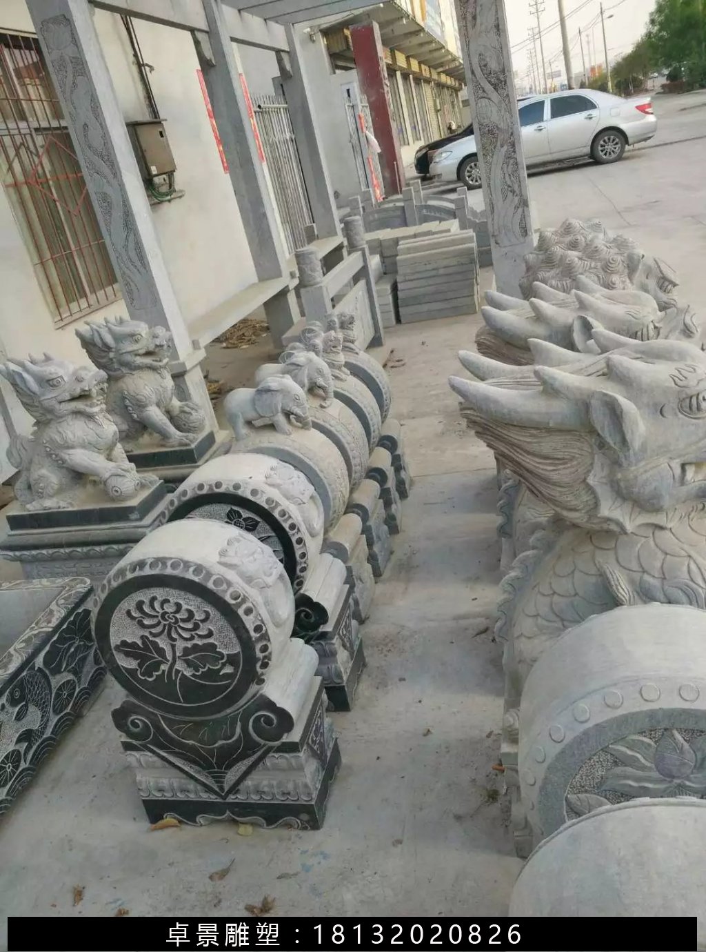 石抱鼓，石門墩，仿古石門墩 (2)