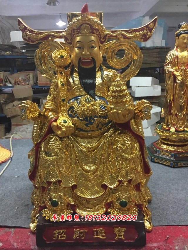 財神銅雕,鑄銅財神雕塑 (4)