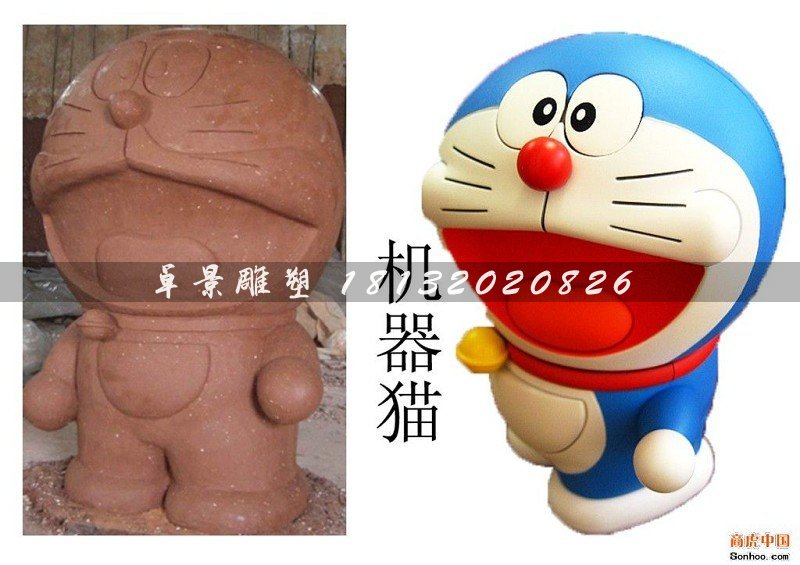 仿真機器貓雕塑,玻璃鋼機器貓雕塑