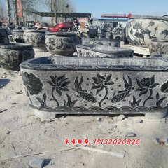 青石花盆,仿古石水盆