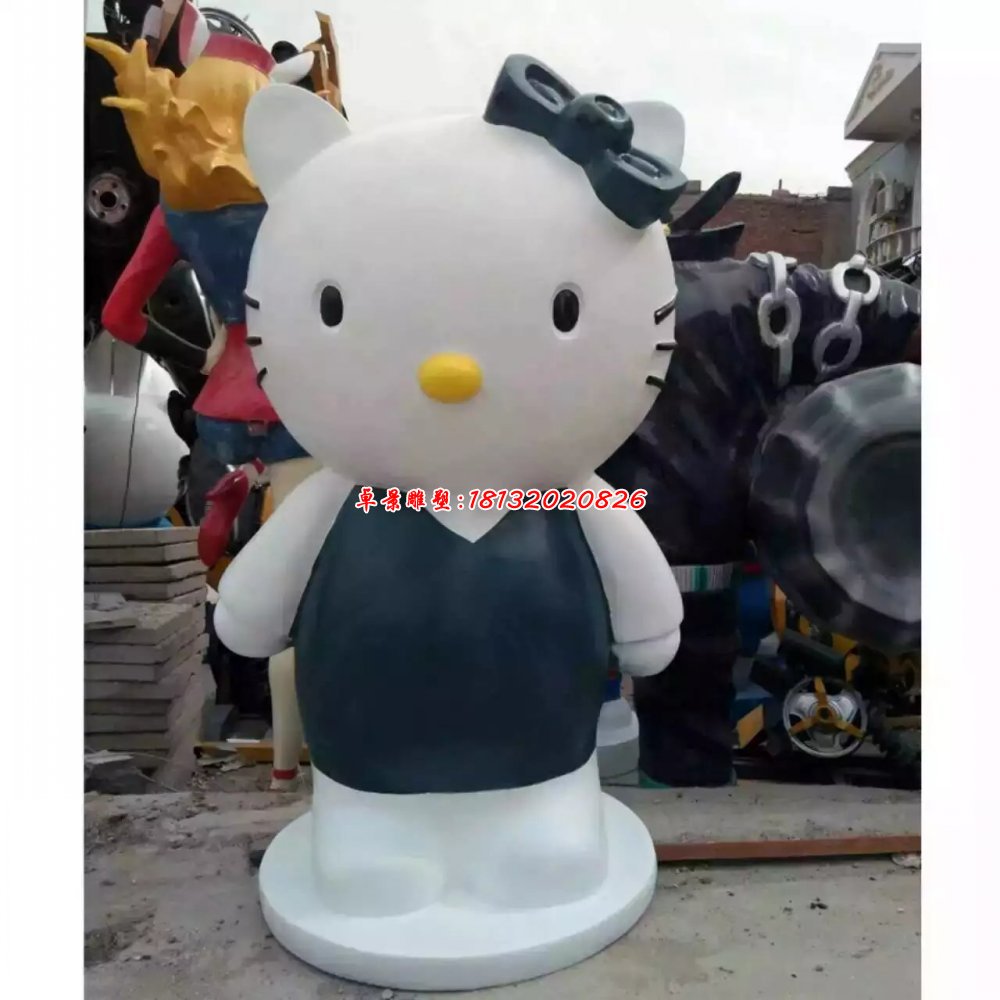 小貓玻璃鋼雕塑,卡通小貓雕塑 (1)
