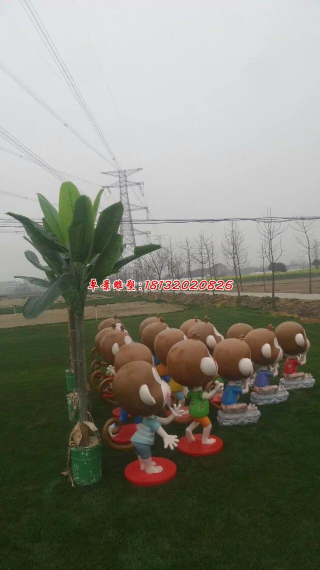 玻璃鋼小猴子雕塑,卡通動物雕塑(1)