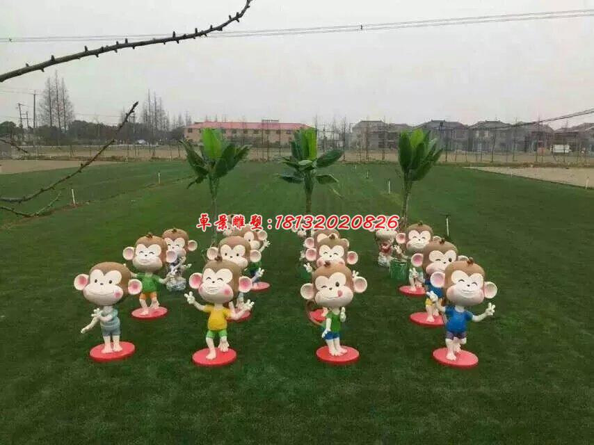 玻璃鋼小猴子雕塑,卡通動物雕塑
