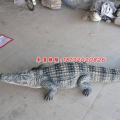 玻璃鋼鱷魚(yú)雕塑，玻璃鋼仿真雕塑