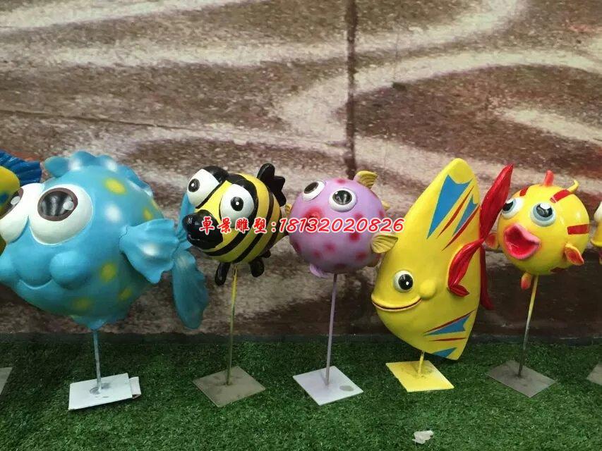 玻璃鋼海與魚雕塑，卡通雕塑(3)