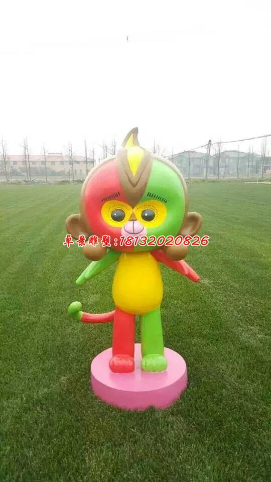 玻璃鋼吉祥物小猴雕塑,卡通雕塑(5)