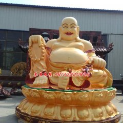 彌勒佛銅雕,銅雕彩繪雕塑