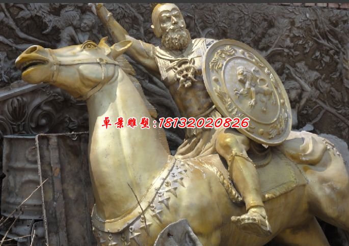 古羅馬戰(zhàn)士銅雕，廣場人物銅雕