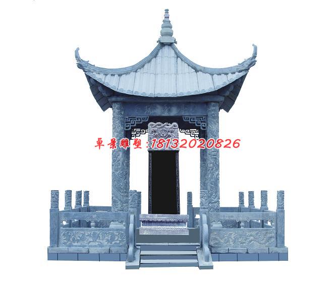 石雕涼亭，青石涼亭雕塑