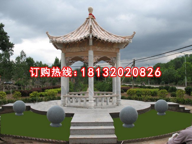 晚霞紅涼亭雕塑,公園涼亭雕塑
