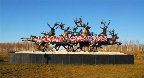 群鹿銅雕,小鹿銅雕