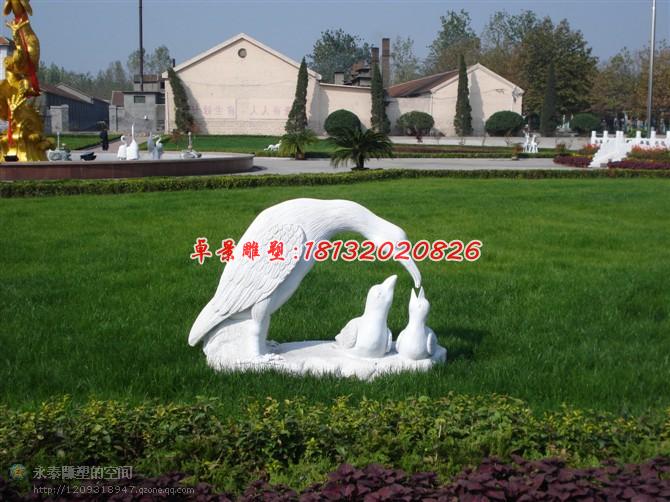 喂食石雕,公園動物石雕,景觀石雕
