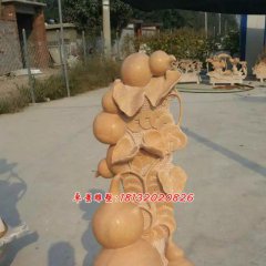 葫蘆石雕，晚霞紅景觀石雕